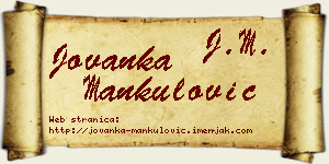 Jovanka Mankulović vizit kartica